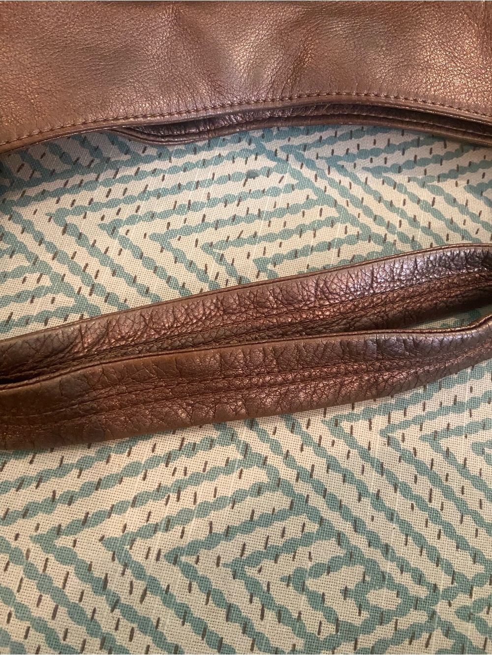 b. makowsky Metallic Bronze Shoulder Tote with Chain Trim - Picture 10 of 13